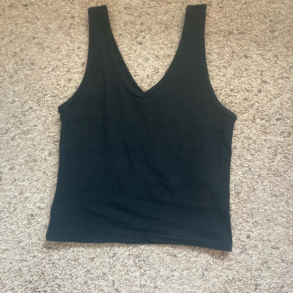 Hollister Black Sleeveless Fitted Tank Top